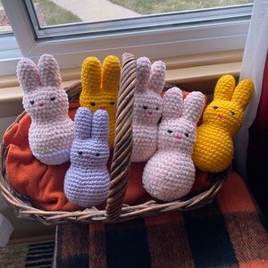 Handmade crochet Bunny Peeps. Price is for one.